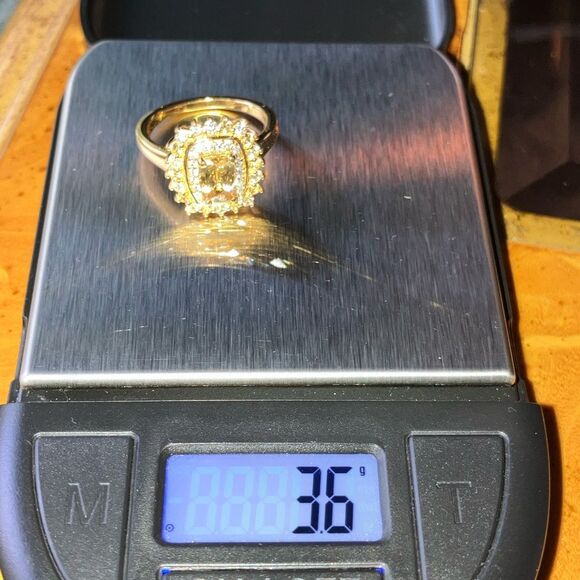 Natural Yellow Zircon Yellow Sapphire Sterling Silver Ring Size 6 - Picture 9 of 9